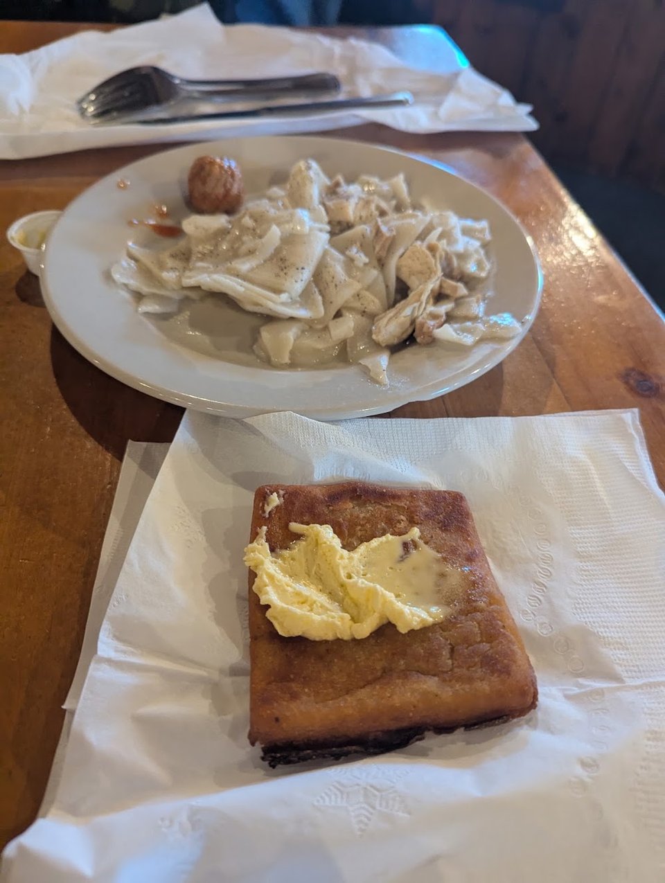 Restaurant menu with coffee, tea, and dessert.